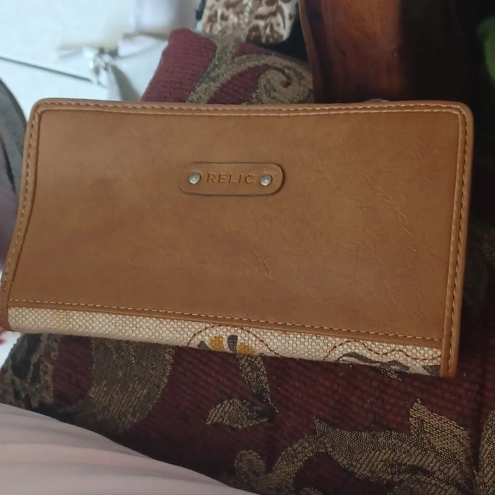 Relic Wallet, Tan Weave, Zebra, Leaf, 7x4